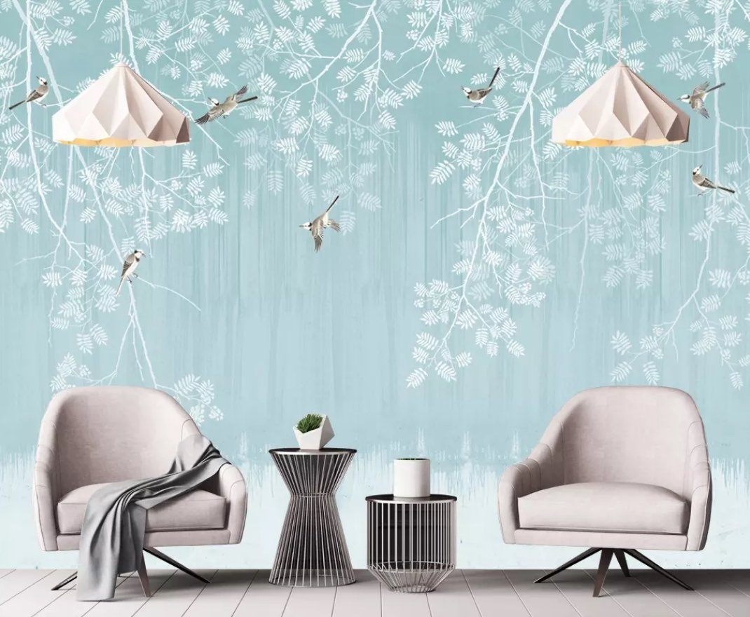 3D White Leaves 345 Wall Murals Wallpaper AJ Wallpaper 2