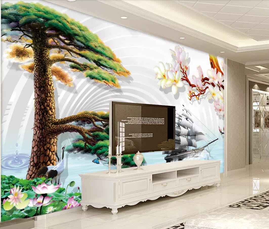 3D Green Pine Tree 2374 Wall Murals Wallpaper AJ Wallpaper 2