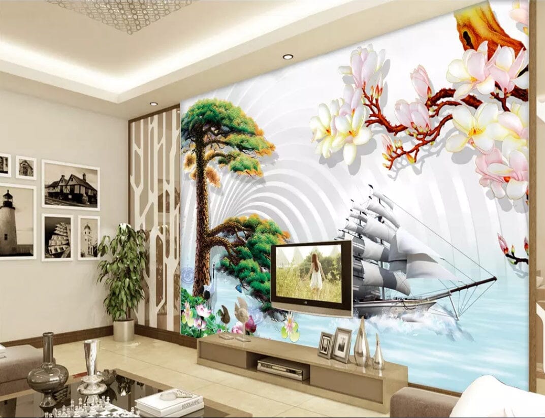 3D Green Pine Tree 2374 Wall Murals Wallpaper AJ Wallpaper 2