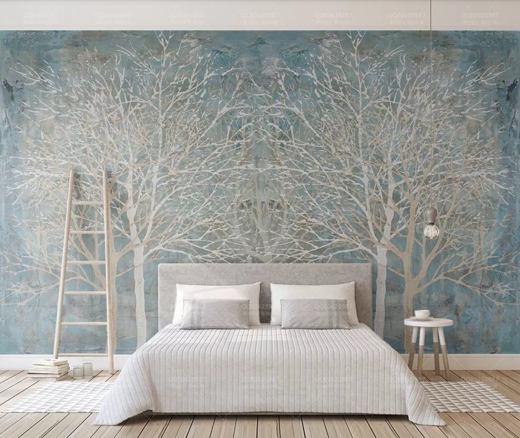 3D Silver Tree 939 Wall Murals Wallpaper AJ Wallpaper 2
