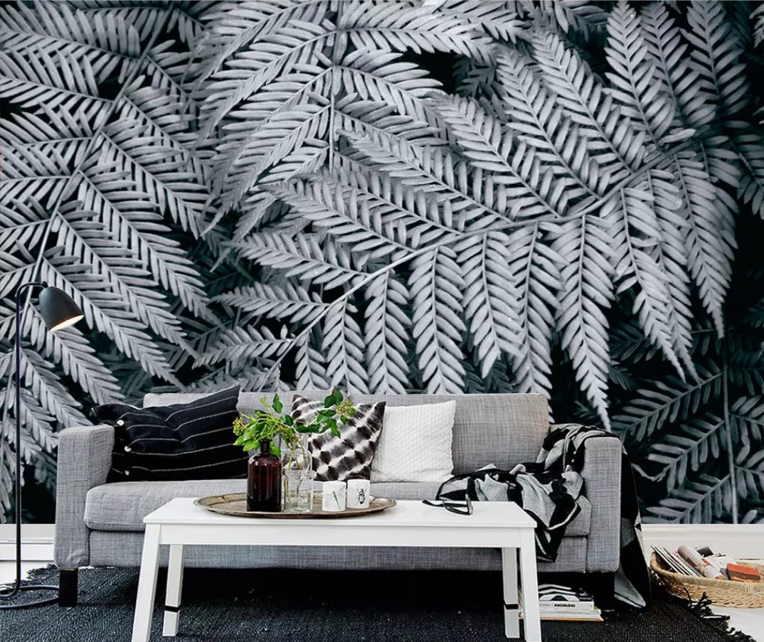 3D Gray Leaves 942 Wall Murals Wallpaper AJ Wallpaper 2