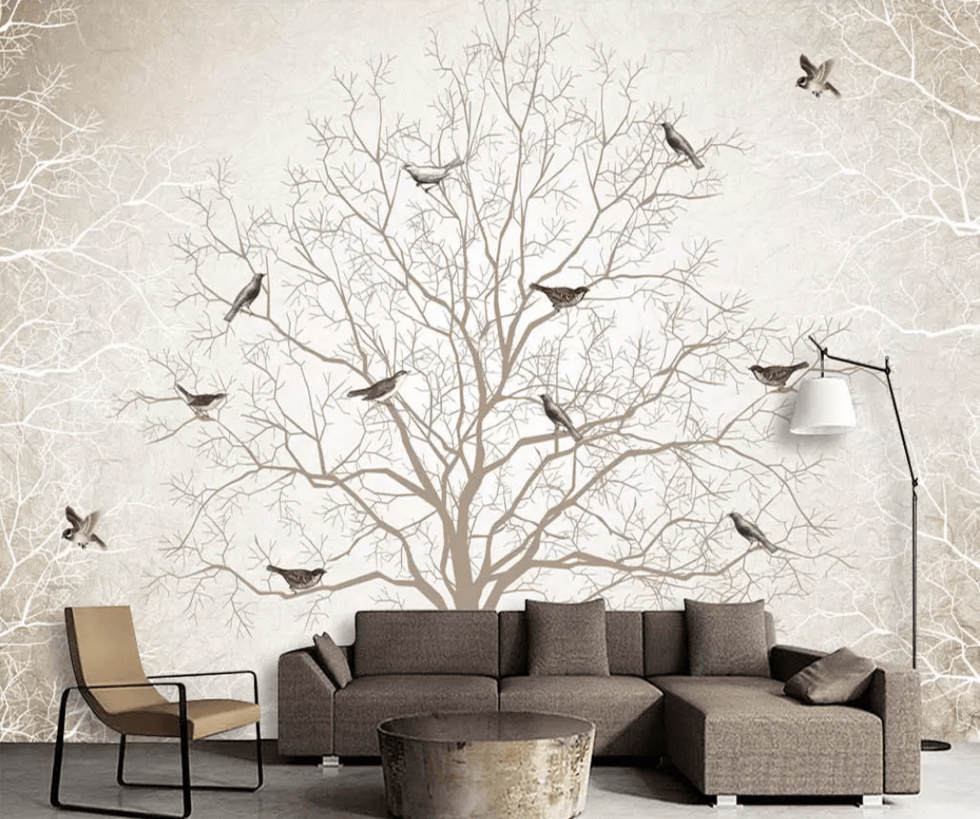 3D Tree Bird 893 Wall Murals Wallpaper AJ Wallpaper 2