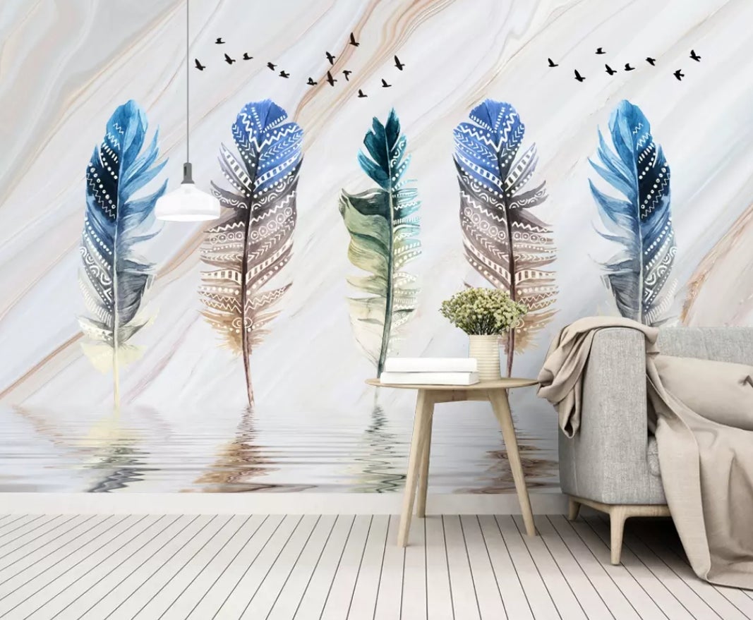 3D Colored Feather 572 Wall Murals Wallpaper AJ Wallpaper 2