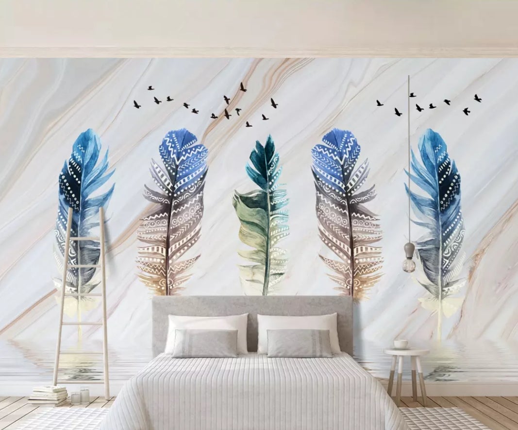 3D Colored Feather 572 Wall Murals Wallpaper AJ Wallpaper 2