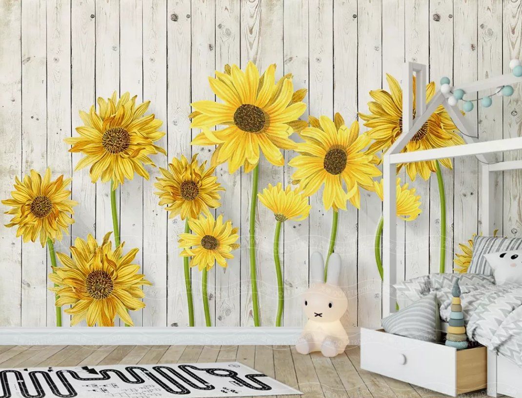 3D Sunflower 1337 Wall Murals Wallpaper AJ Wallpaper 2