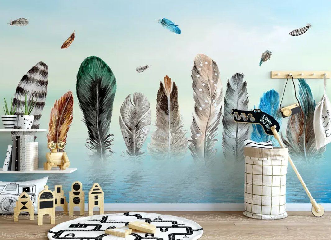 3D Colored Feather 1472 Wall Murals Wallpaper AJ Wallpaper 2