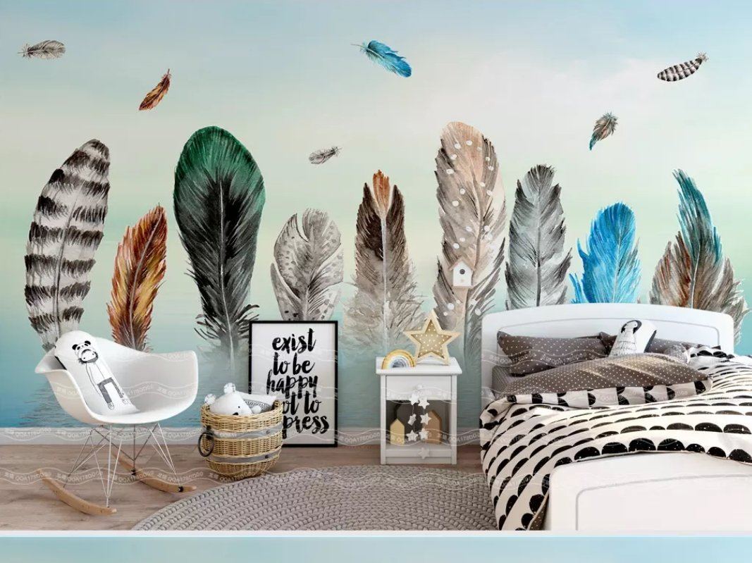 3D Colored Feather 1472 Wall Murals Wallpaper AJ Wallpaper 2