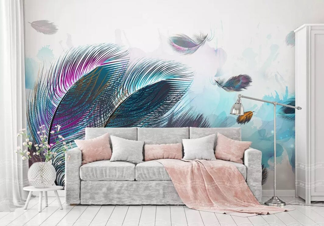 3D Colored Feathers 1406 Wall Murals Wallpaper AJ Wallpaper 2