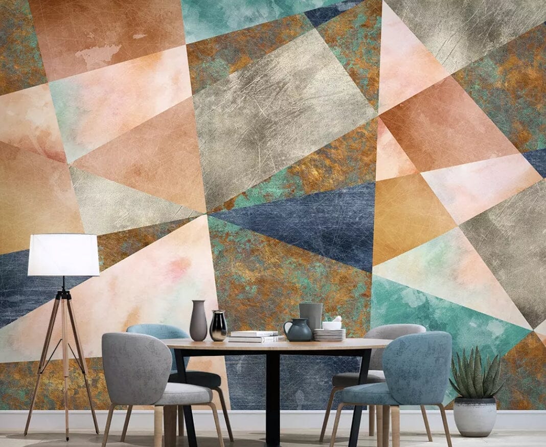 3D Colored Triangle 1801 Wall Murals Wallpaper AJ Wallpaper 2