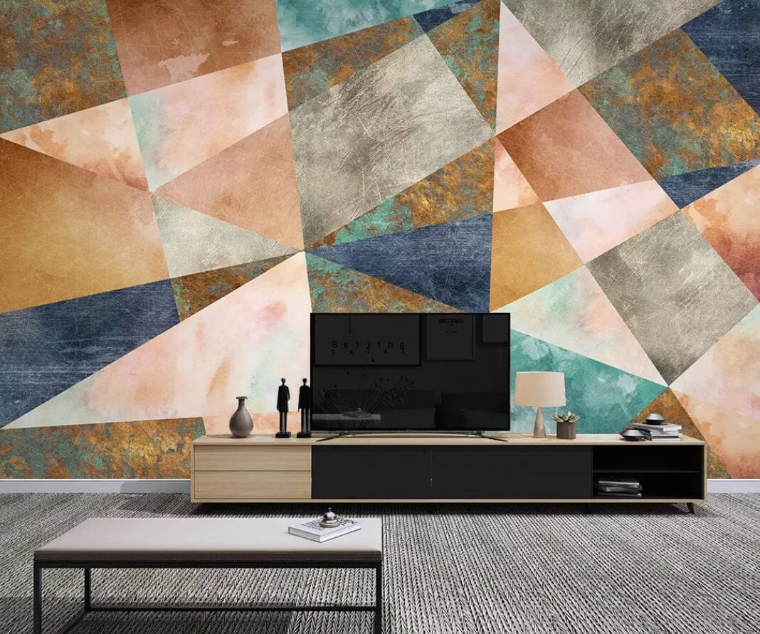 3D Colored Triangle 1801 Wall Murals Wallpaper AJ Wallpaper 2