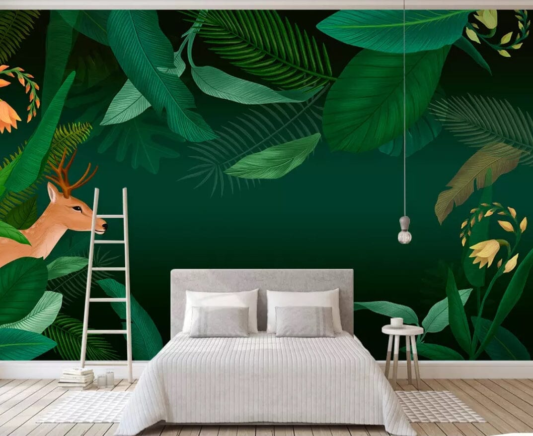 3D Green Leaf 1862 Wall Murals Wallpaper AJ Wallpaper 2