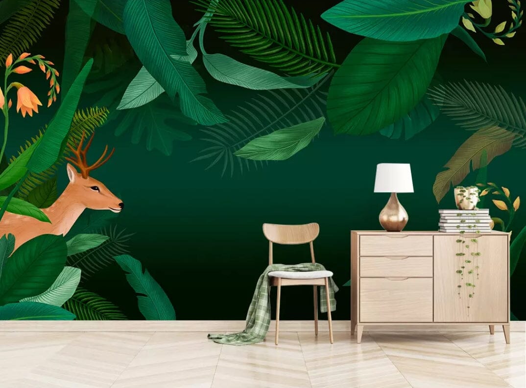 3D Green Leaf 1862 Wall Murals Wallpaper AJ Wallpaper 2