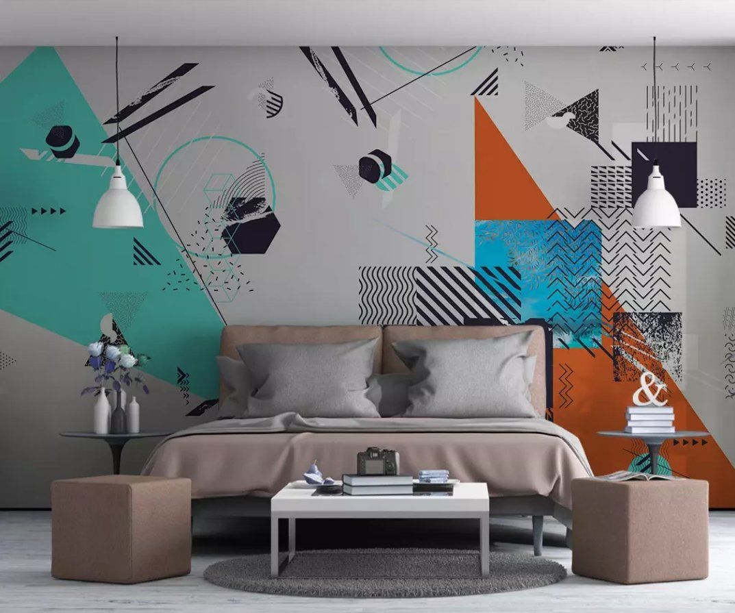 3D Color Geometry 310 Wall Murals Wallpaper AJ Wallpaper 2