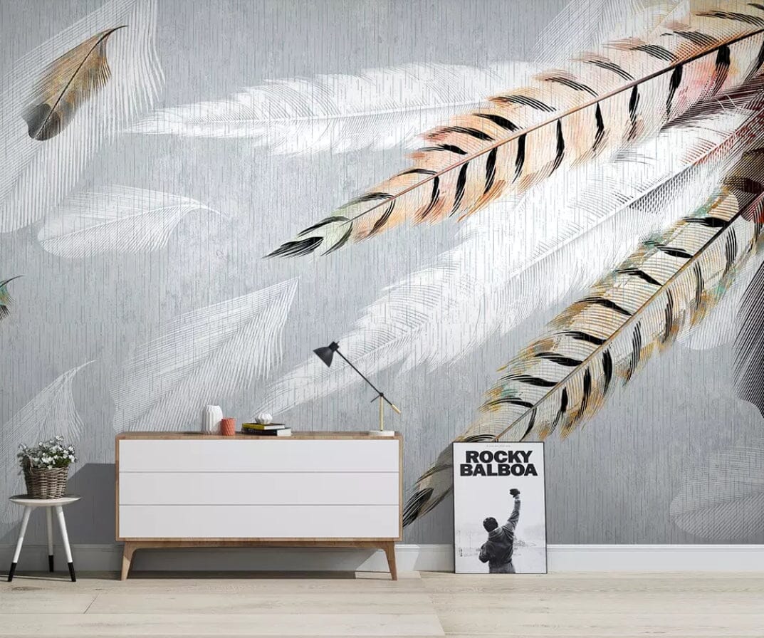 3D Long Feather 2123 Wall Murals Wallpaper AJ Wallpaper 2
