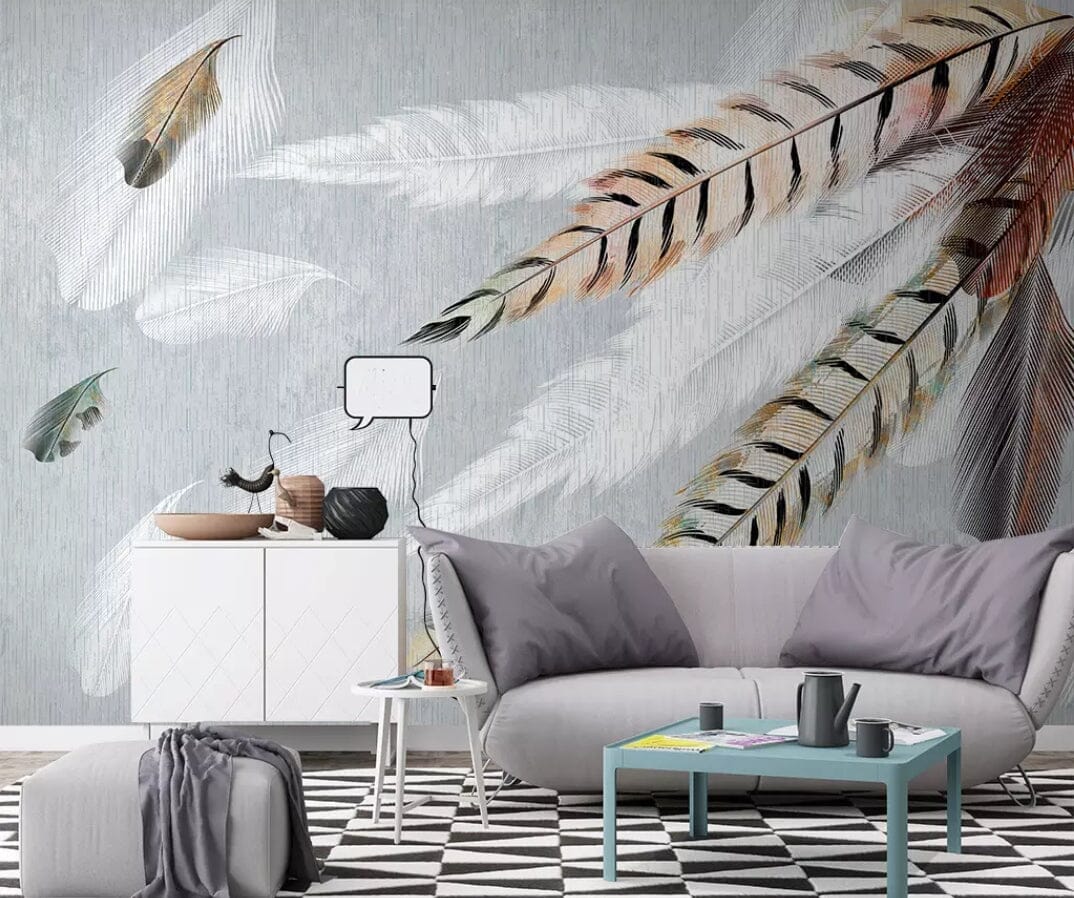 3D Long Feather 2123 Wall Murals Wallpaper AJ Wallpaper 2
