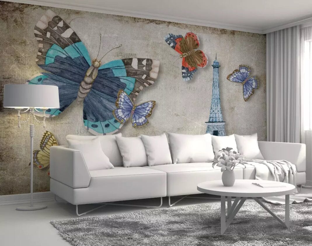 3D Butterfly Tower 1437 Wall Murals Wallpaper AJ Wallpaper 2
