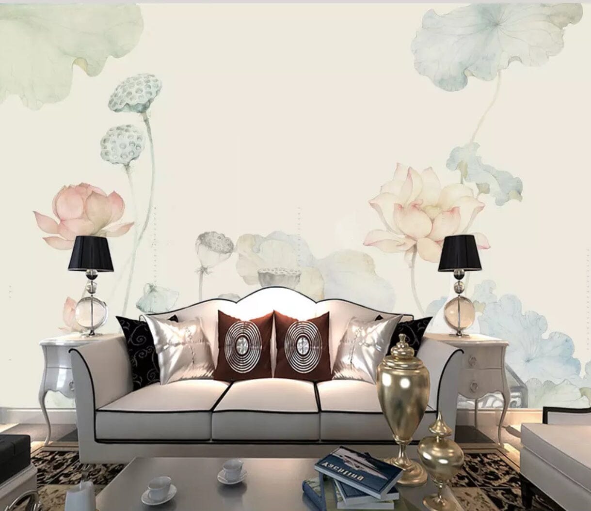 3D Lotus Flower 2360 Wall Murals Wallpaper AJ Wallpaper 2