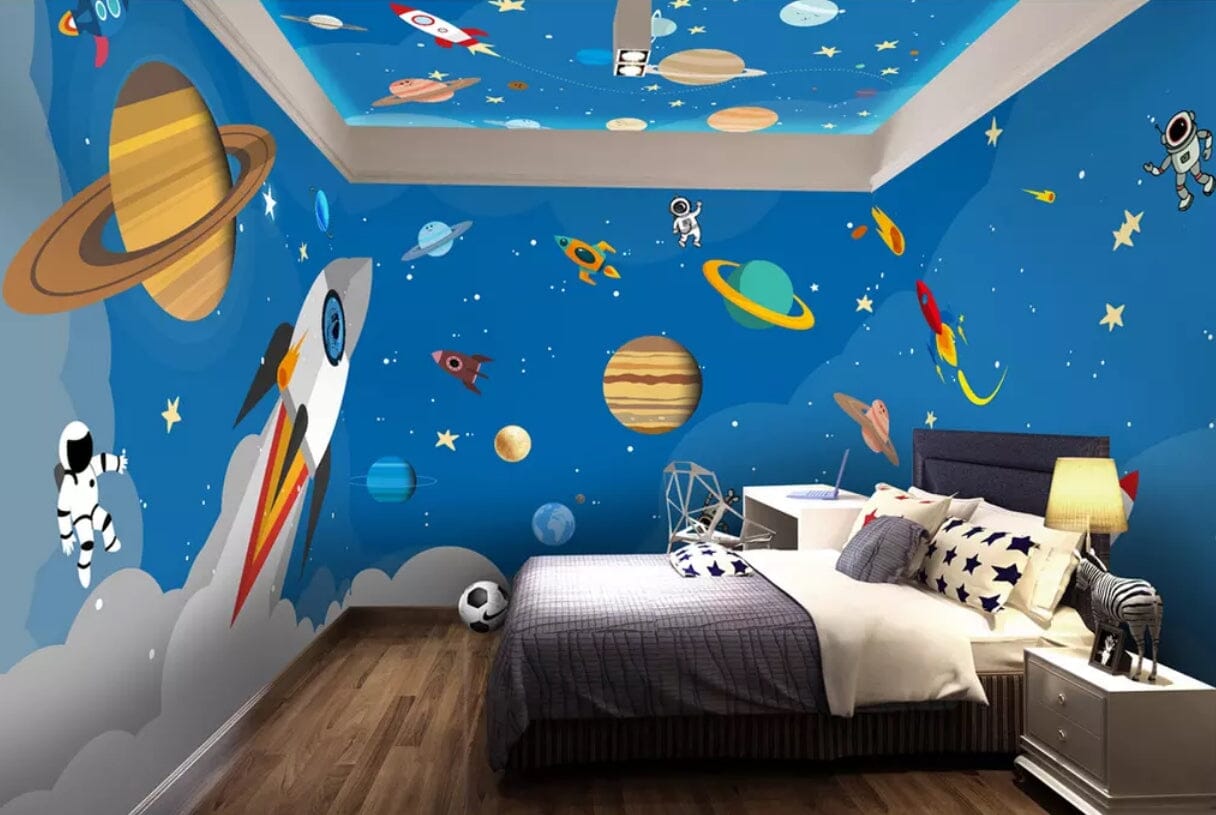 3D Rocket Ship 1556 Wall Murals Wallpaper AJ Wallpaper 2