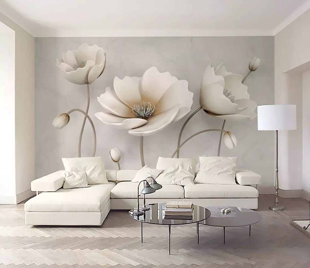 3D White Lotus 1579 Wall Murals Wallpaper AJ Wallpaper 2
