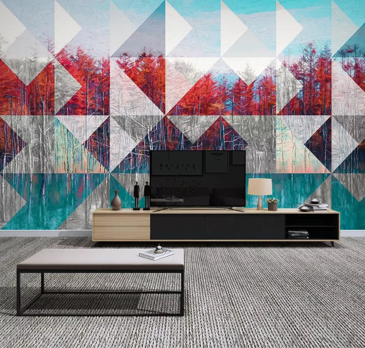 3D Red Forest 2535 Wall Murals Wallpaper AJ Wallpaper 2