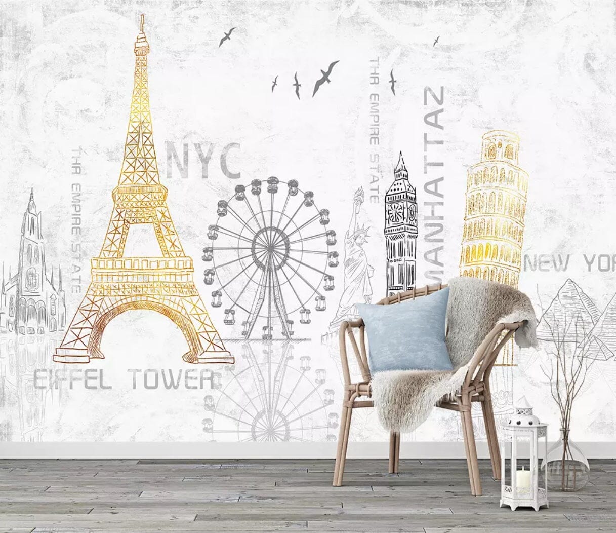 3D Iron Tower 2399 Wall Murals Wallpaper AJ Wallpaper 2