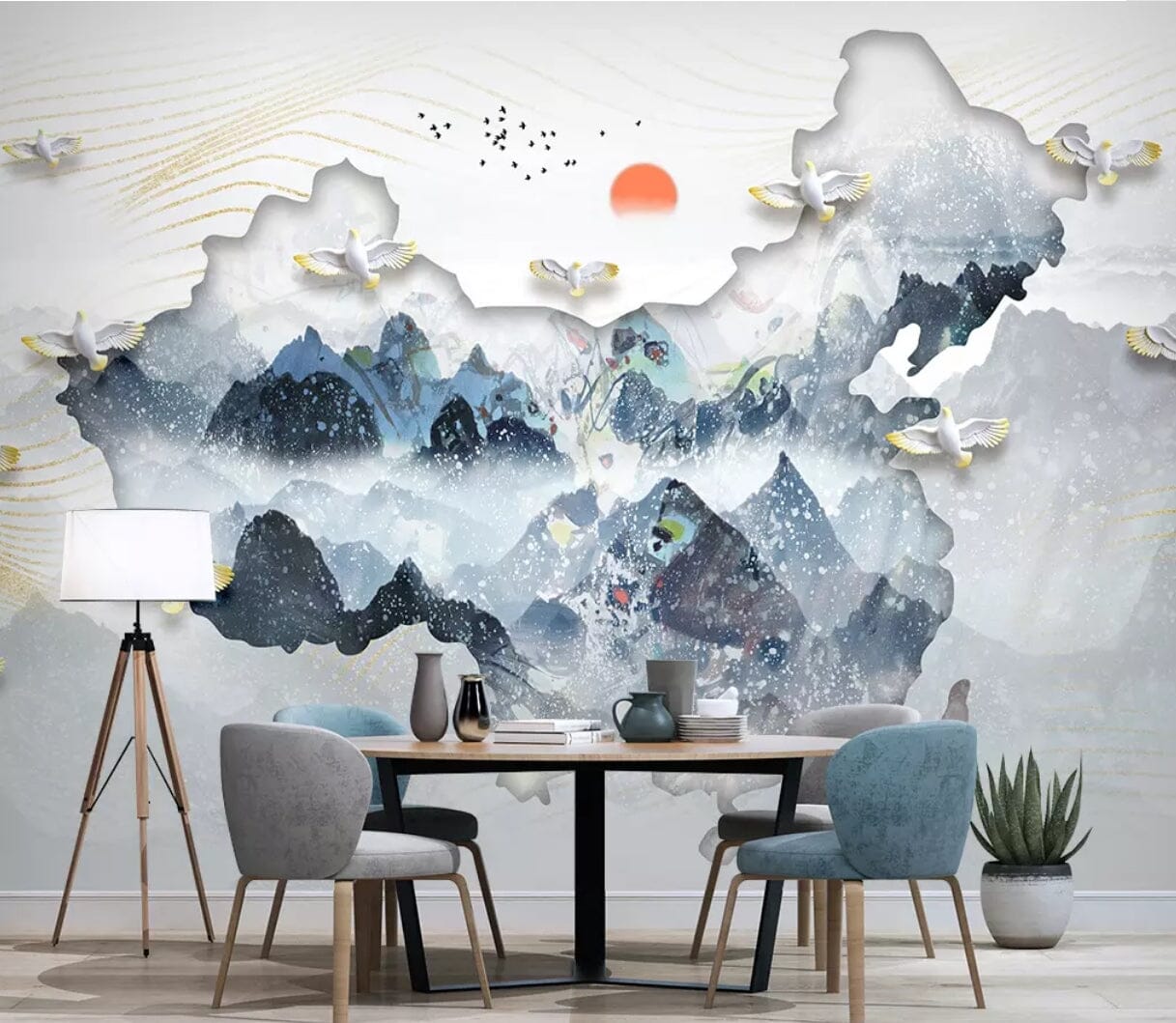3D Geometric Forest 2184 Wall Murals Wallpaper AJ Wallpaper 2