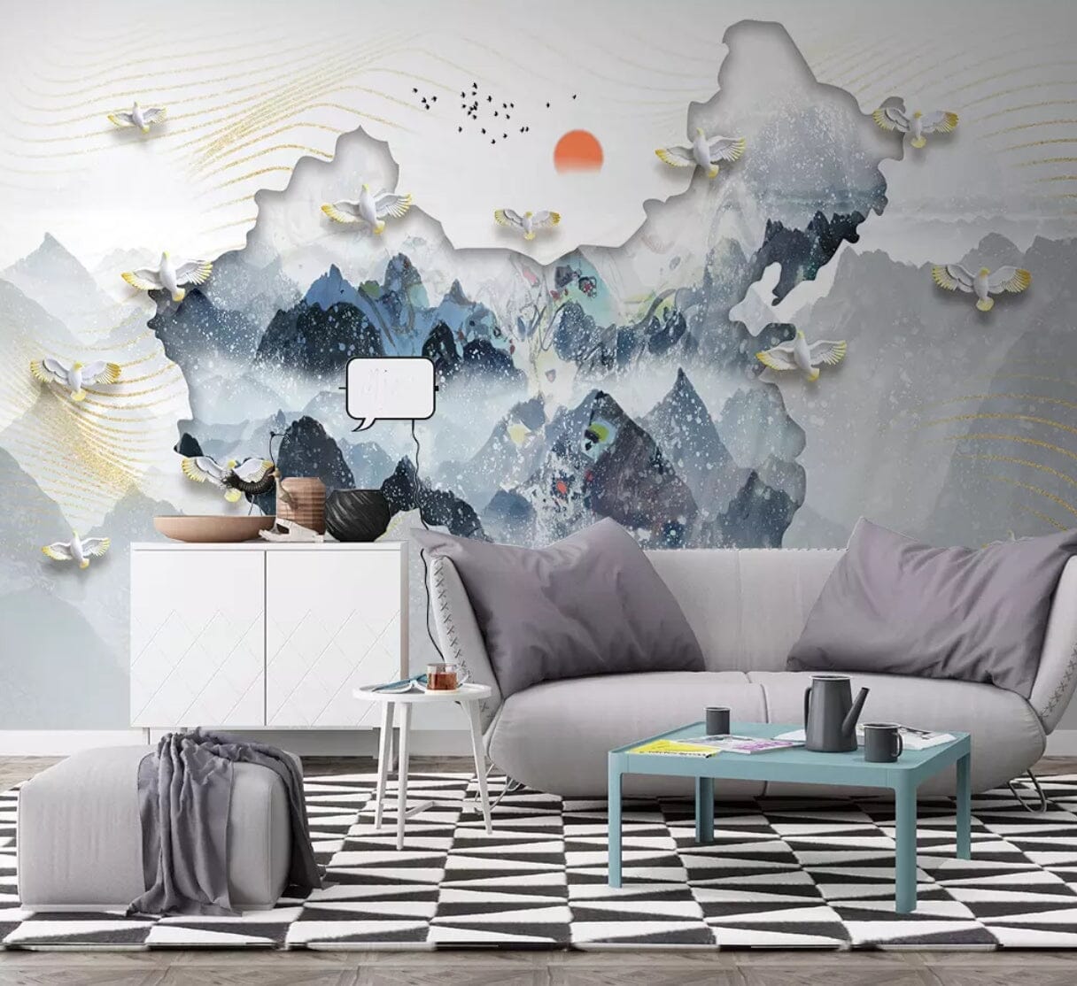 3D Geometric Forest 2184 Wall Murals Wallpaper AJ Wallpaper 2