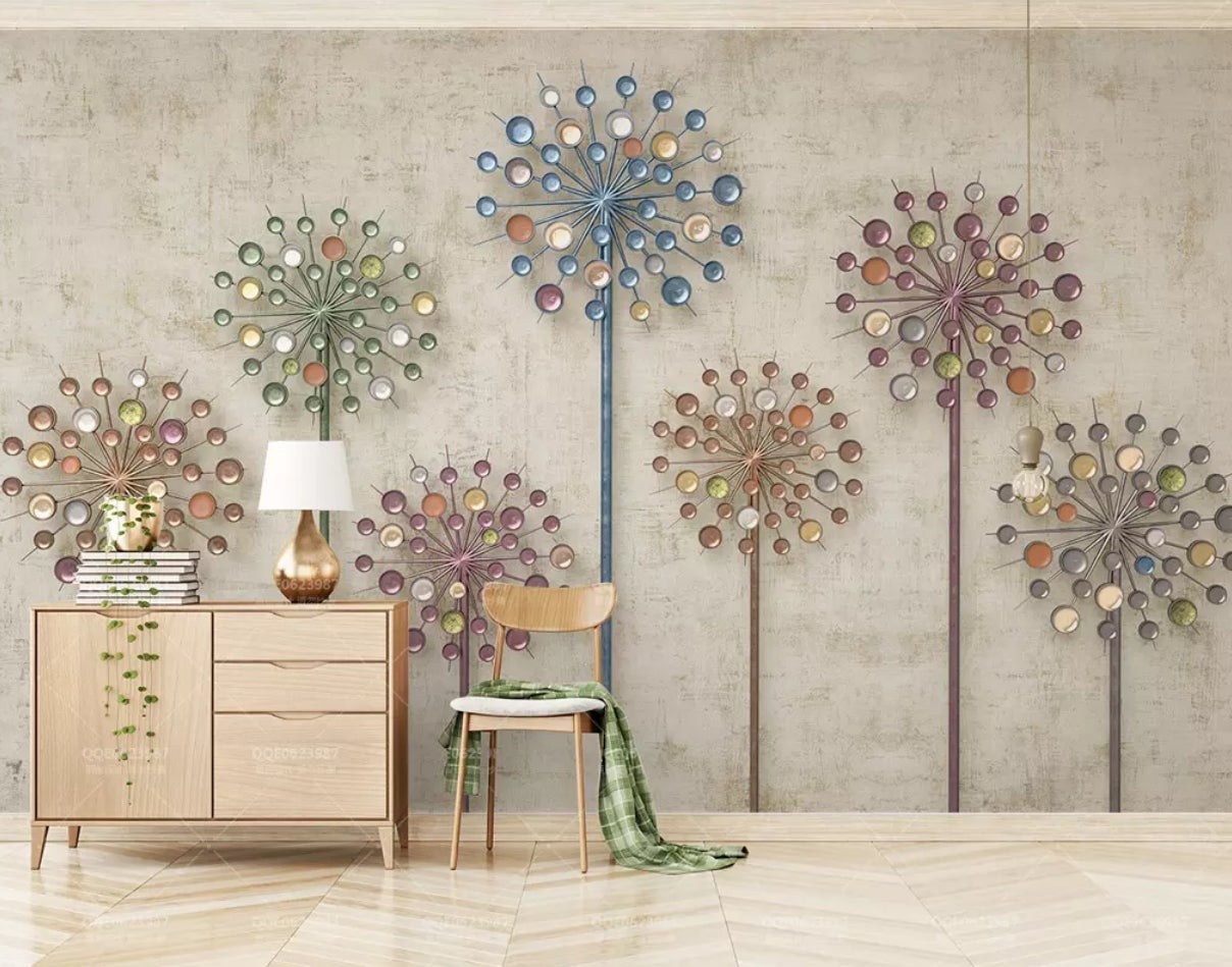 3D Diamond Dandelion 568 Wall Murals Wallpaper AJ Wallpaper 2