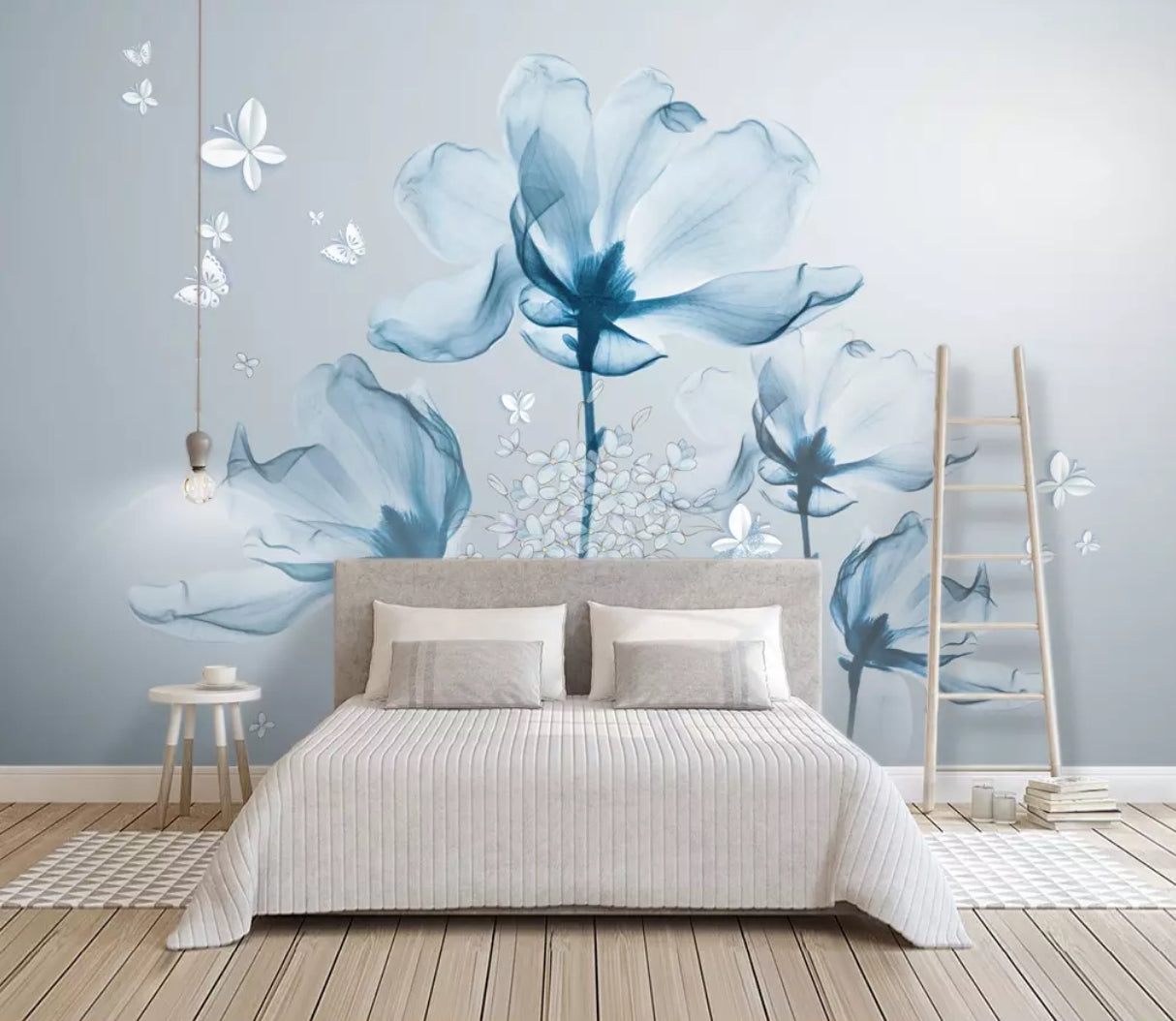 3D Flower Butterfly 1045 Wall Murals Wallpaper AJ Wallpaper 2