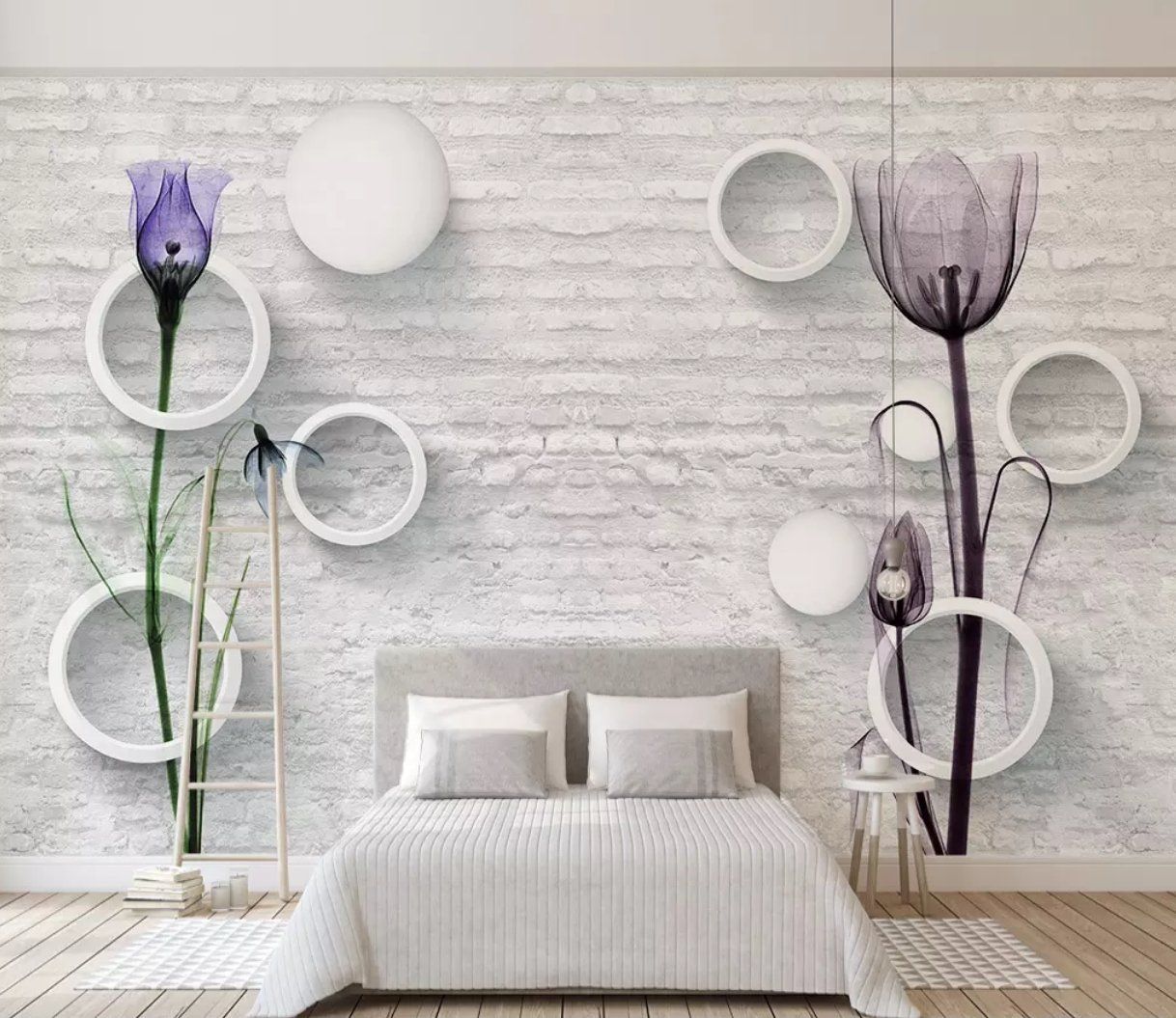3D Round Flower 956 Wall Murals Wallpaper AJ Wallpaper 2
