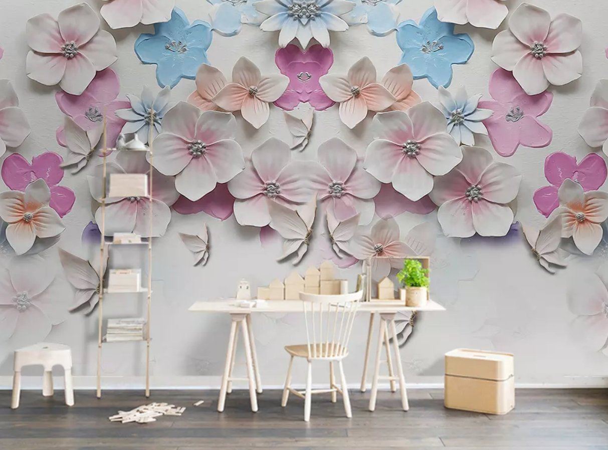 3D Flower Cluster 1273 Wall Murals Wallpaper AJ Wallpaper 2