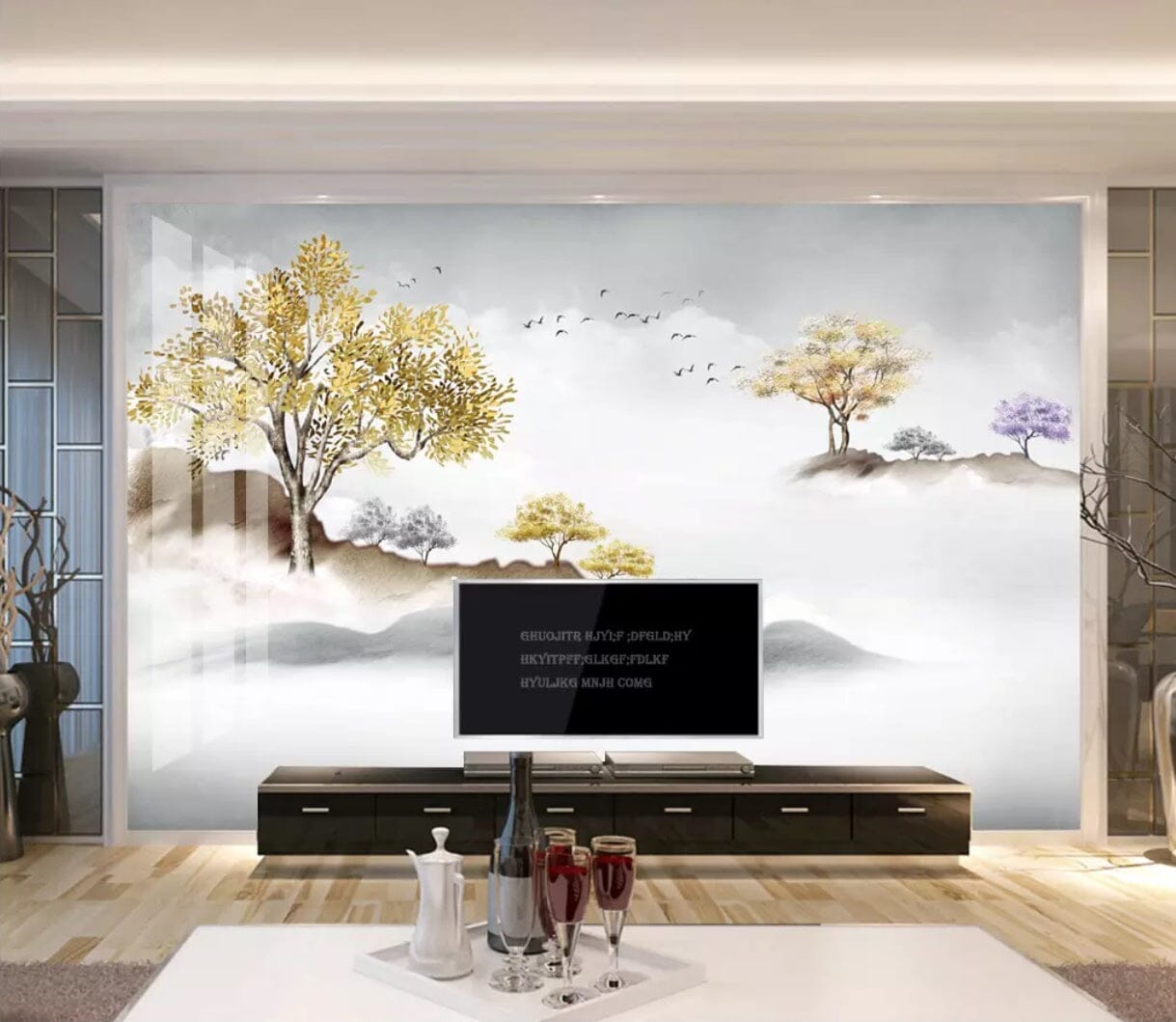 3D Golden Tree 2525 Wall Murals Wallpaper AJ Wallpaper 2