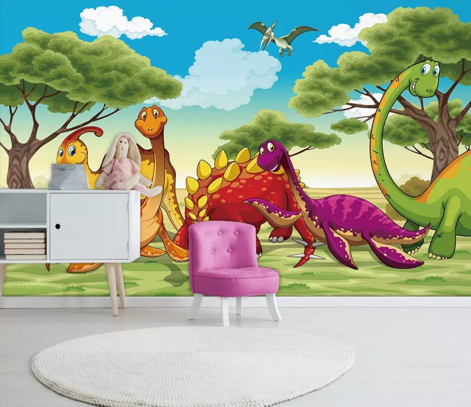 3D Dinosaur Forest 2313 Wall Murals Wallpaper AJ Wallpaper 2