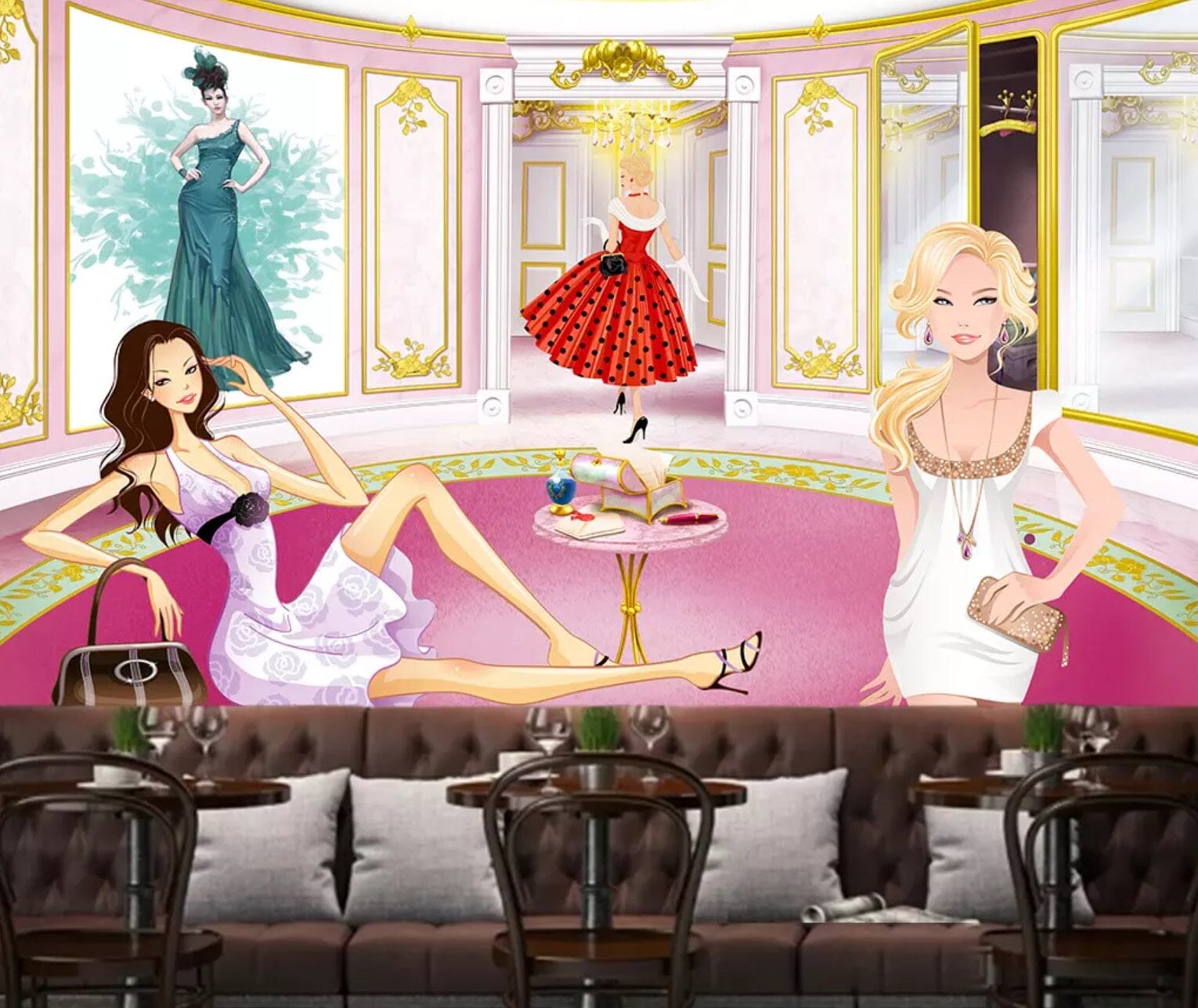3D Ladies Gathering 2309 Wall Murals Wallpaper AJ Wallpaper 2