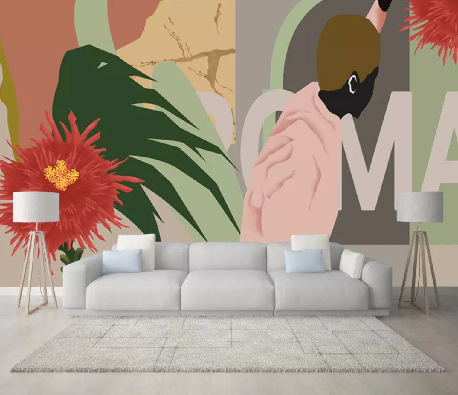 3D Red Flowers 2304 Wall Murals Wallpaper AJ Wallpaper 2