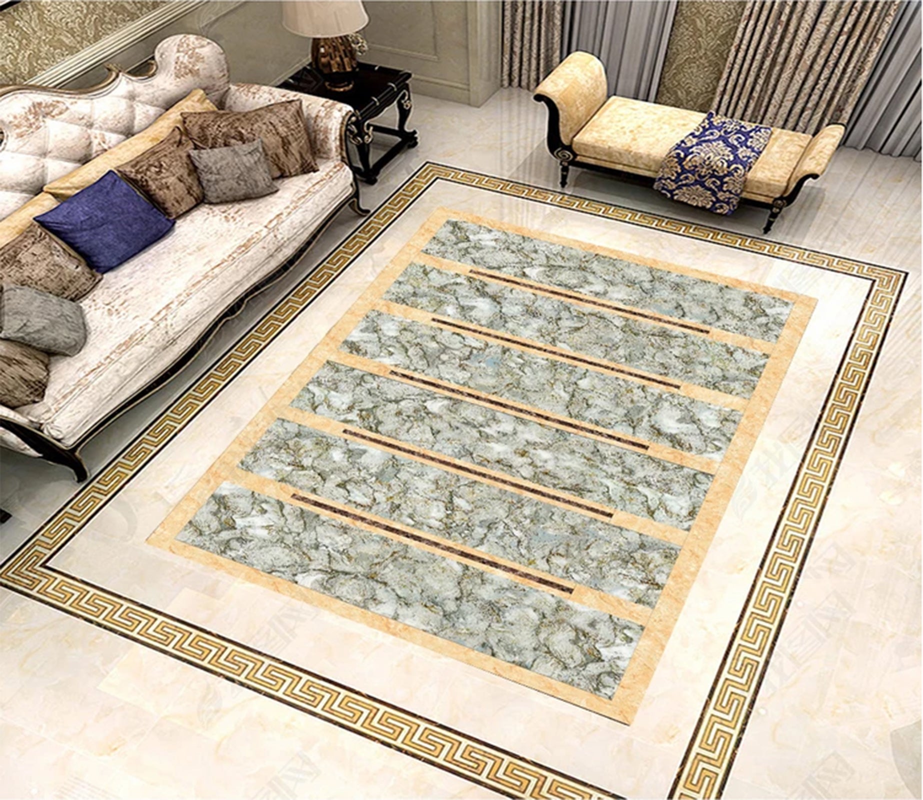 3D Color Stripe WG587 Non Slip Rug Mat Mat AJ Creativity Home