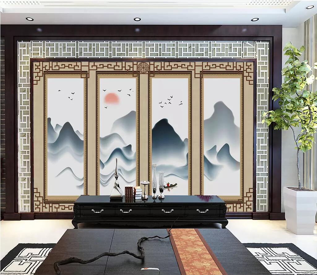 3D Mountain River 1794 Wall Murals Wallpaper AJ Wallpaper 2