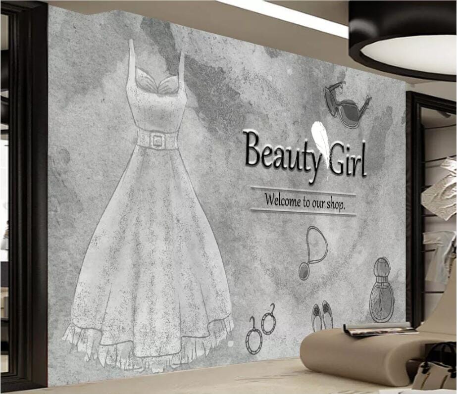3D White Wedding Dress 2749 Wall Murals Wallpaper AJ Wallpaper 2