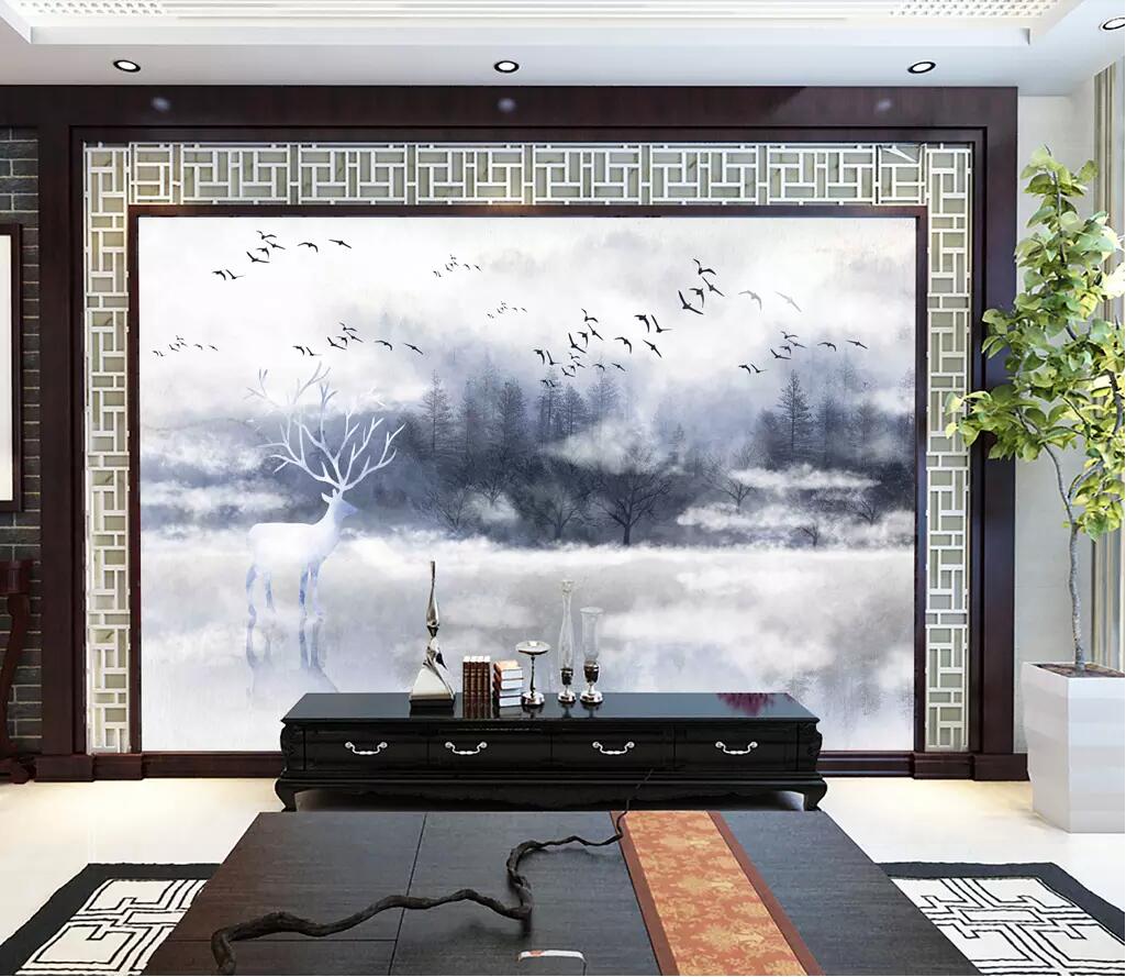 3D Foggy Fawn 1727 Wall Murals Wallpaper AJ Wallpaper 2