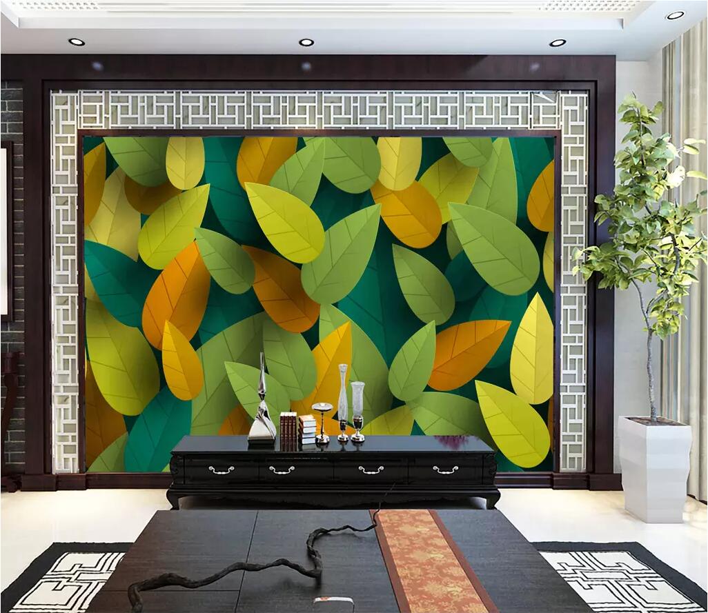3D Green Leaf 1714 Wall Murals Wallpaper AJ Wallpaper 2