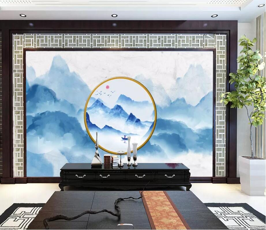3D Blue Valley 2691 Wall Murals Wallpaper AJ Wallpaper 2