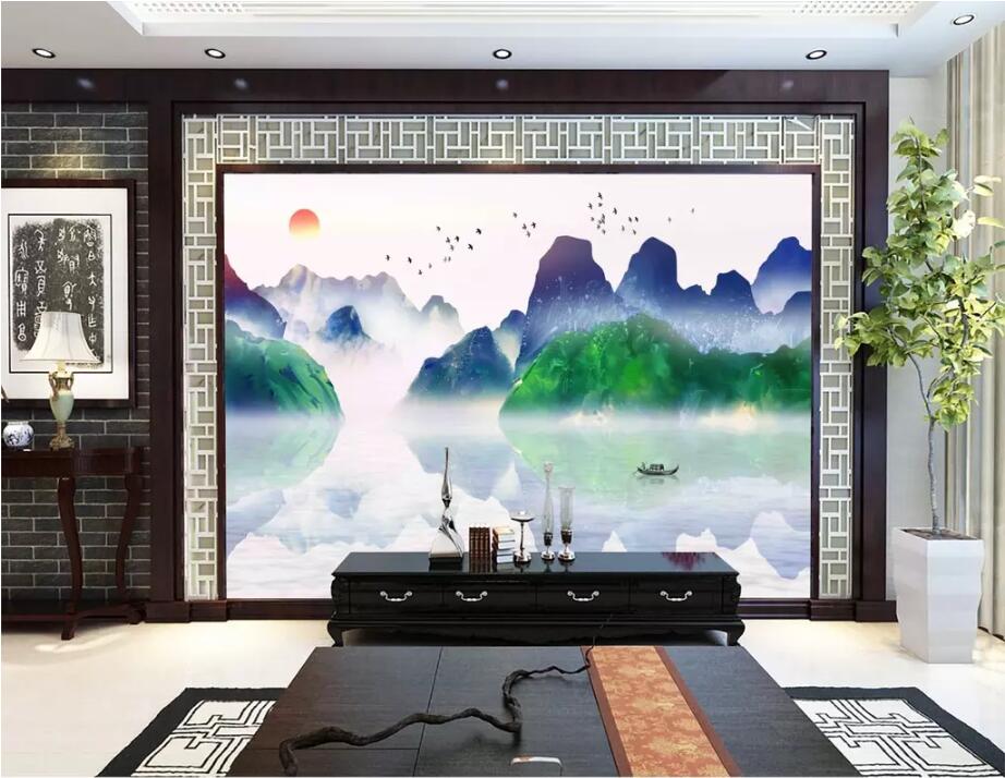 3D Water Mountain 1679 Wall Murals Wallpaper AJ Wallpaper 2