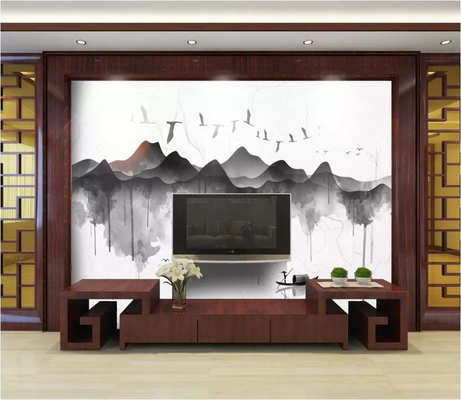 3D Black Mountain Peak 2688 Wall Murals Wallpaper AJ Wallpaper 2