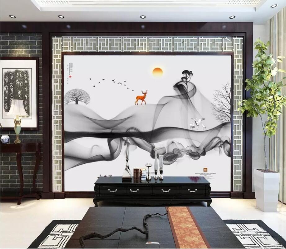 3D Ink Painting 2586 Wall Murals Wallpaper AJ Wallpaper 2