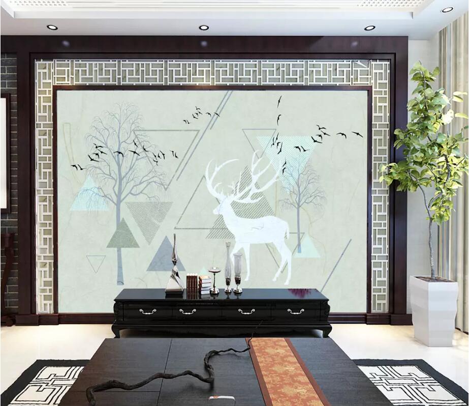 3D Deer Forest 1672 Wall Murals Wallpaper AJ Wallpaper 2
