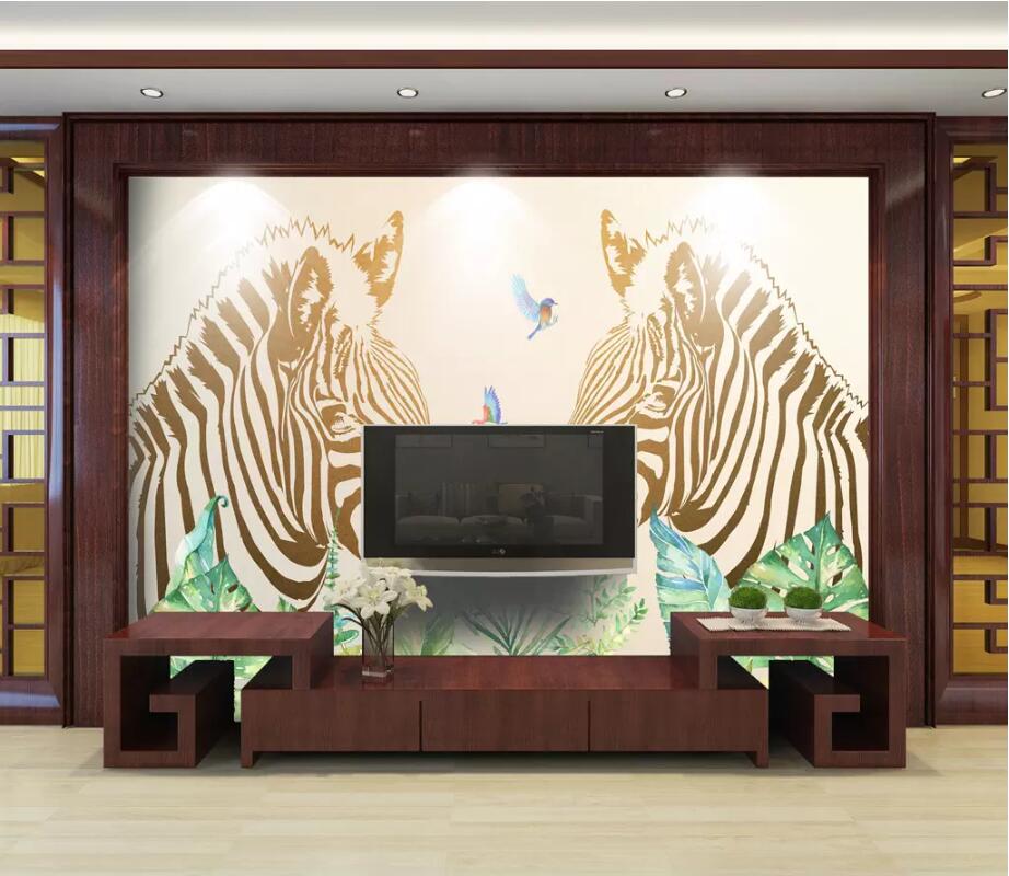 3D Cute Zebra 1651 Wall Murals Wallpaper AJ Wallpaper 2