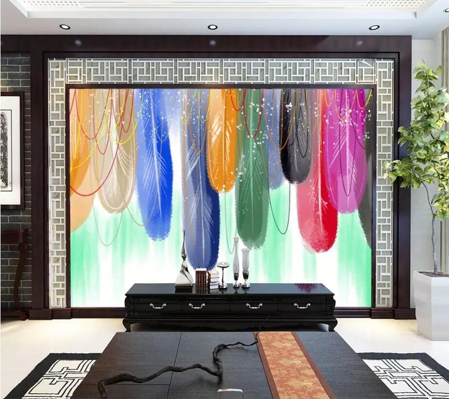 3D Colored Feathers 2655 Wall Murals Wallpaper AJ Wallpaper 2