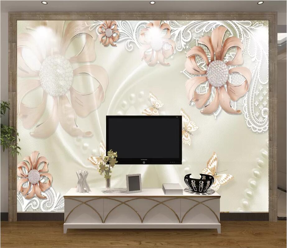 3D Pink Flowers 1636 Wall Murals Wallpaper AJ Wallpaper 2