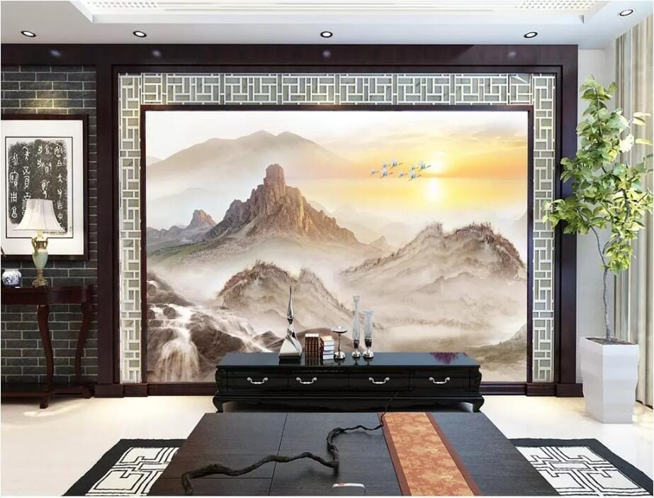 3D Misty Valley 2609 Wall Murals Wallpaper AJ Wallpaper 2