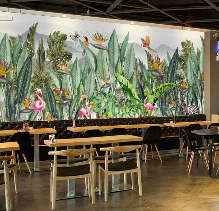 3D Pink Flamingo 2405 Wall Murals Wallpaper AJ Wallpaper 2